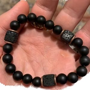 Onyx and lava stone bracelets